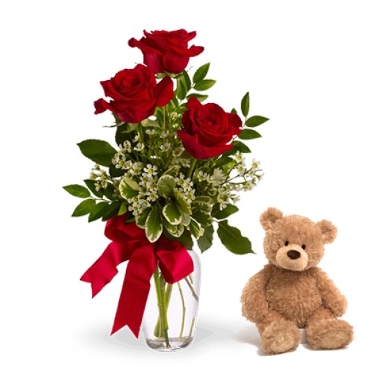 Thinking about You - Flower & Teddy Bear