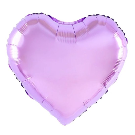 Lila szív fólia lufi héliummal töltve (45cm)